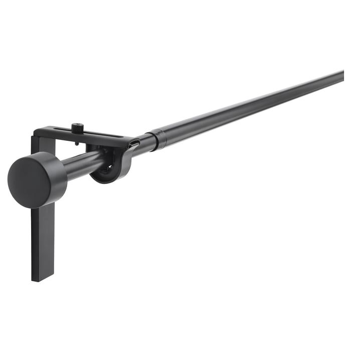 RÄCKA curtain rod combination, black, 47 ¼-82 ⅝"