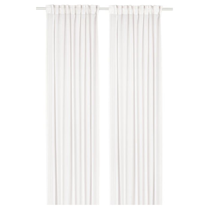 STENFRÖ sheer curtains, 1 pair, white/with heading tape, 57x98"