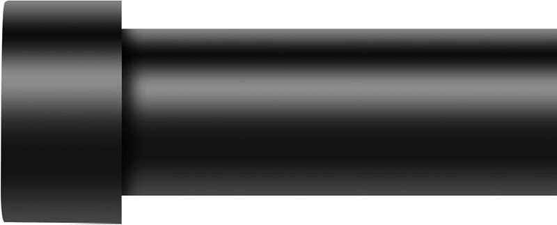 VOIIY Curtain Rod 36"–88", Black 1" Diameter, End Cap Style
